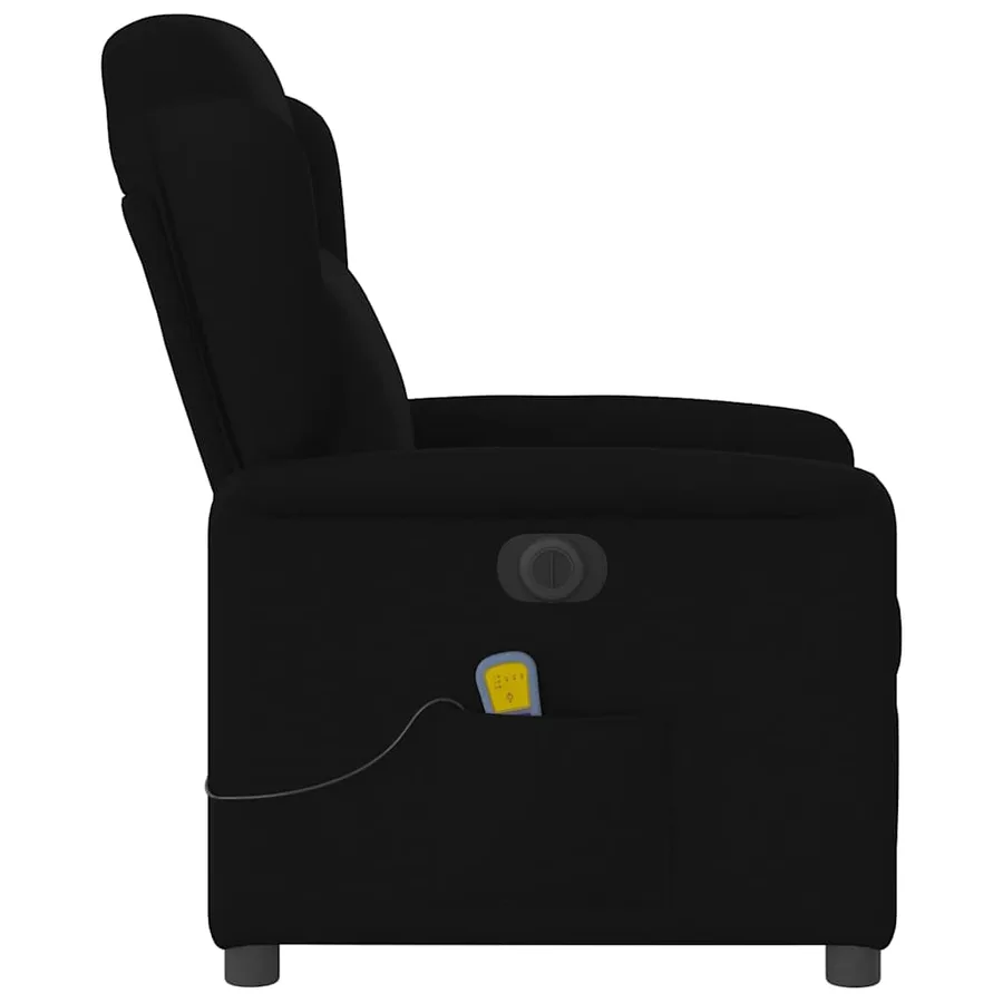 Fauteuil de massage inclinable électrique Noir Tissu - 6