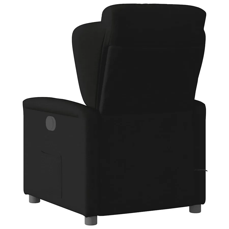 Fauteuil de massage inclinable électrique Noir Tissu - 7