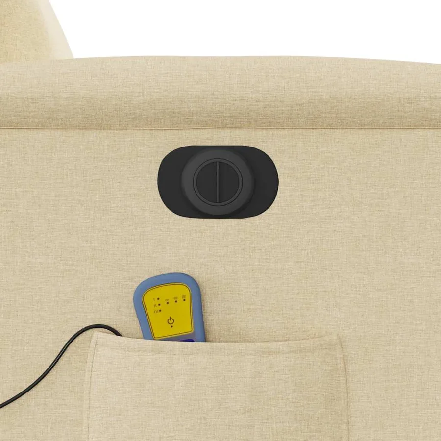 Fauteuil inclinable de massage électrique Crème Tissu - 13