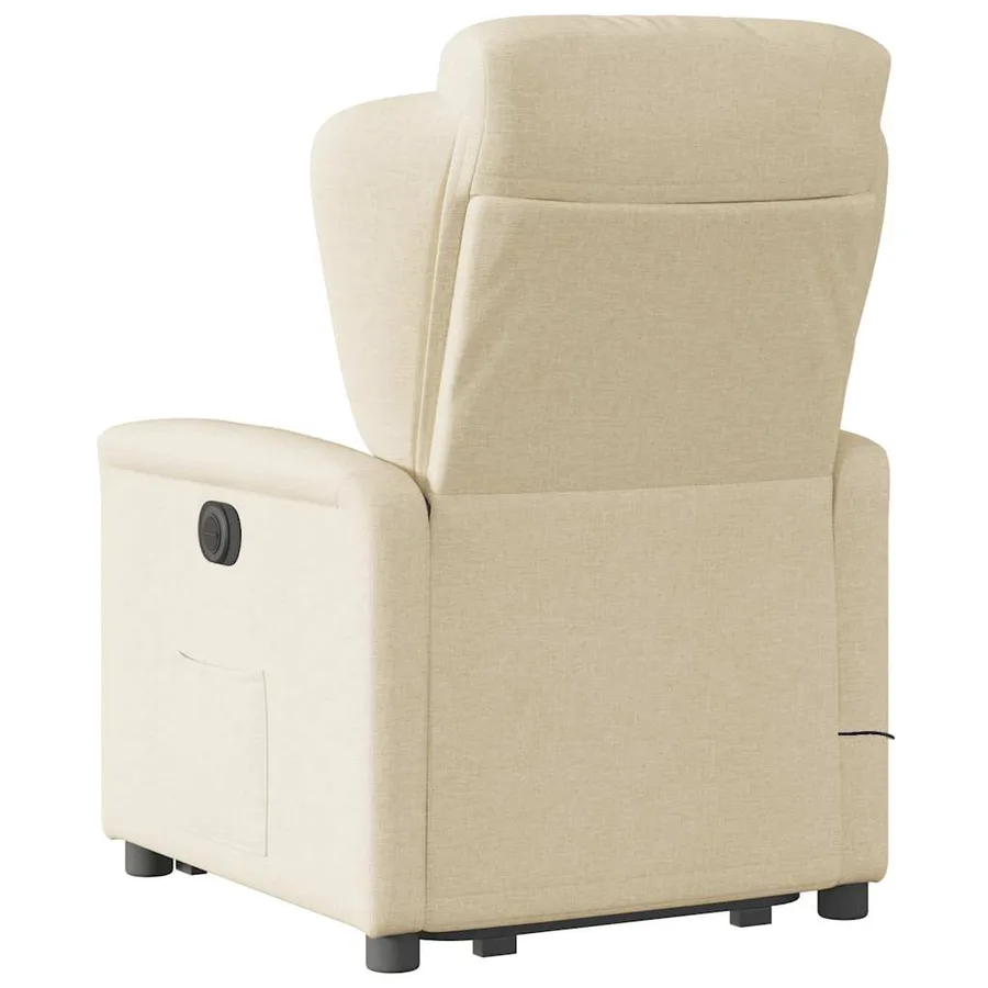 Fauteuil inclinable de massage électrique Crème Tissu - 7
