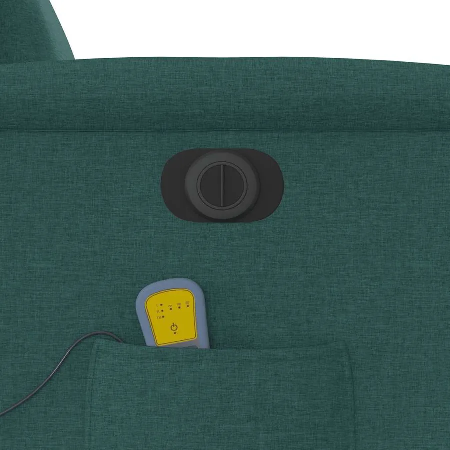 Fauteuil inclinable de massage électrique Vert foncé Tissu - 13