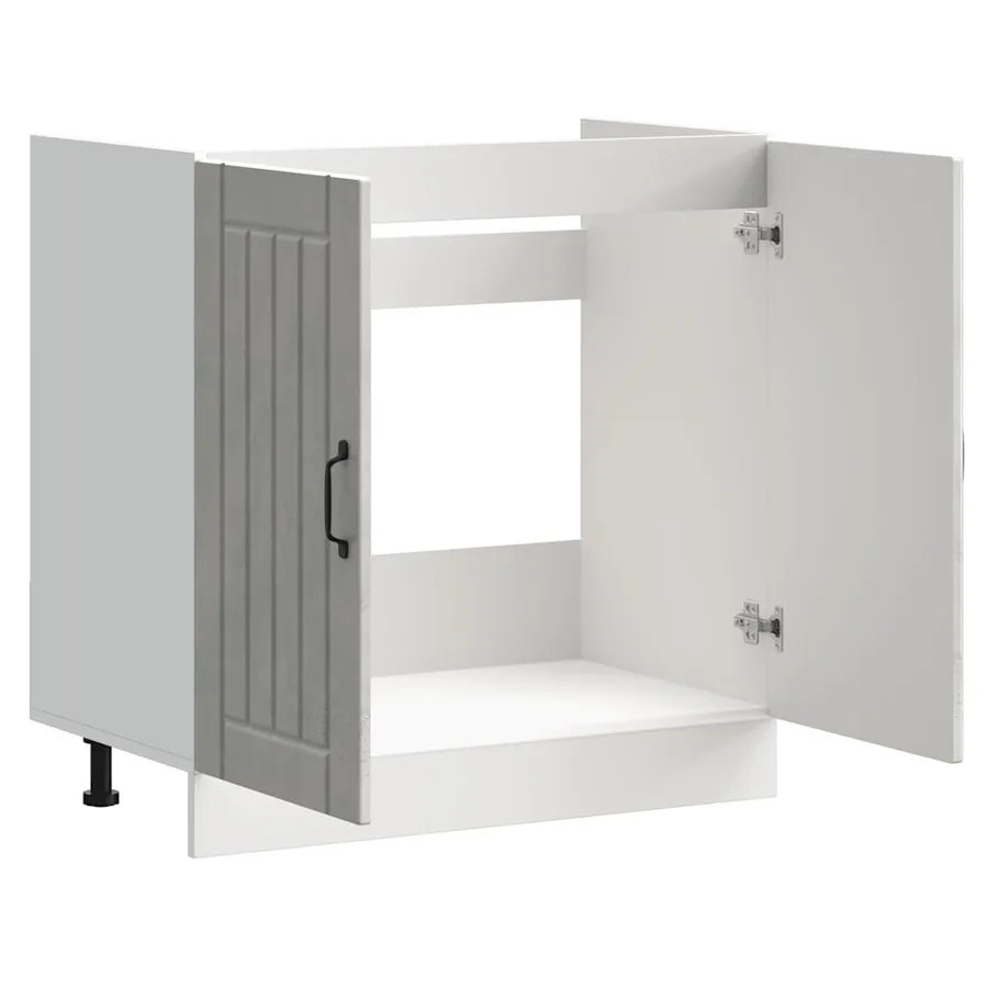 Meuble de base de lavabo Lucca gris béton bois ingénierie - 5