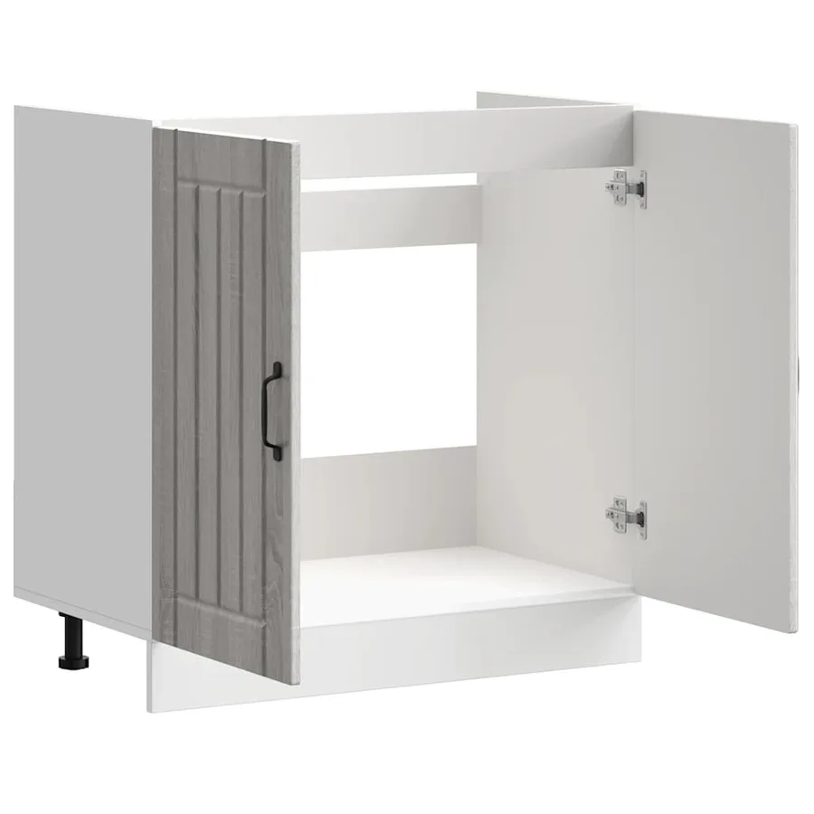 Meuble de base de lavabo Lucca sonoma gris bois d'ingénierie - 4