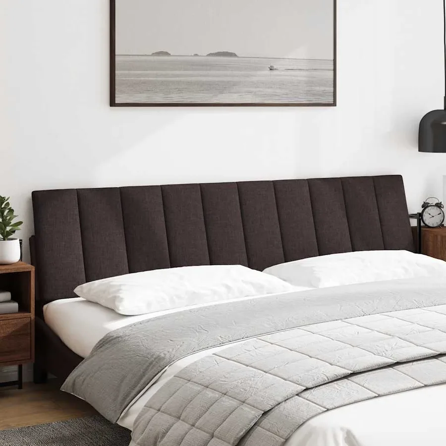 Coussin de tête de lit Hanko marron foncé 200 cm tissu - 2
