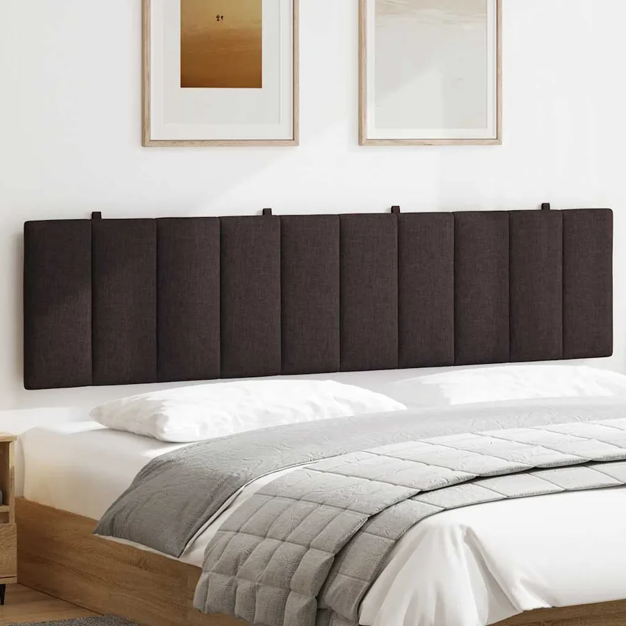 Coussin de tête de lit Hanko marron foncé 200 cm tissu - 3