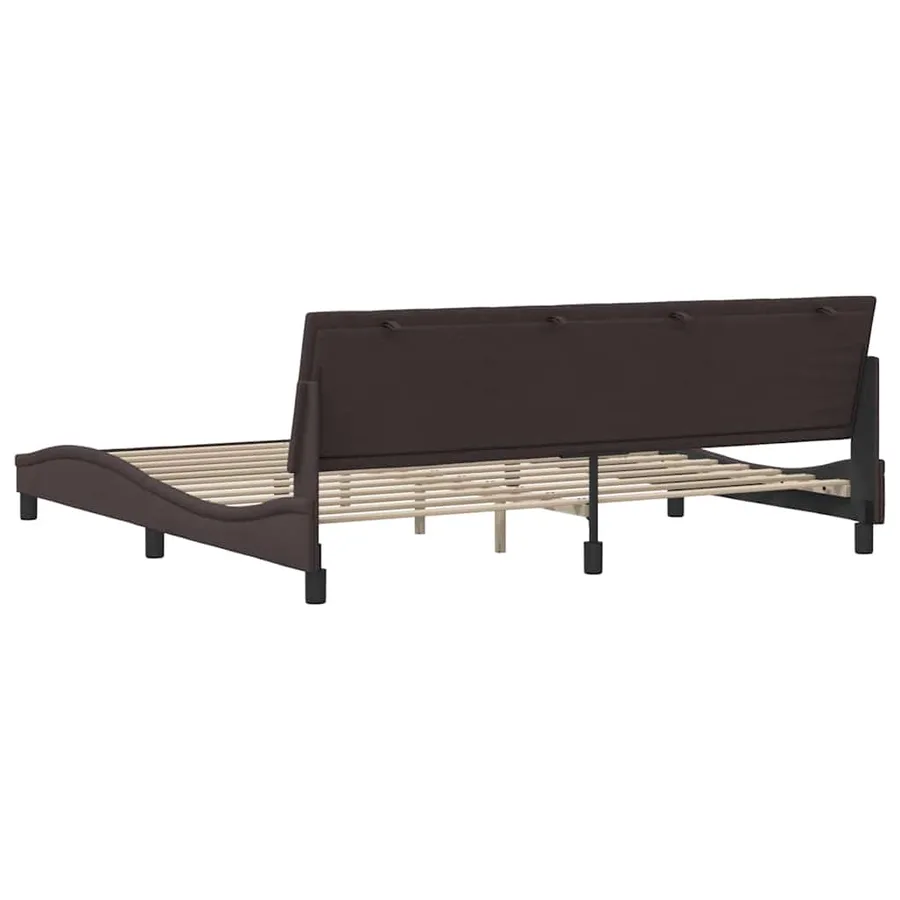 Cadre de lit sans matelas Hanko marron foncé 200x200 cm tissu - 9