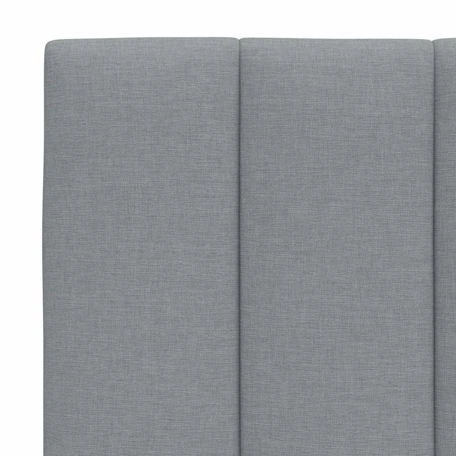 Lit avec matelas Hanko gris clair 200x200 cm tissu - 11