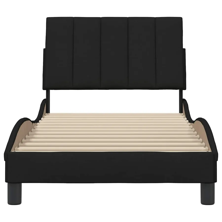 Cadre de lit sans matelas Hanko noir 80x200 cm tissu - 5