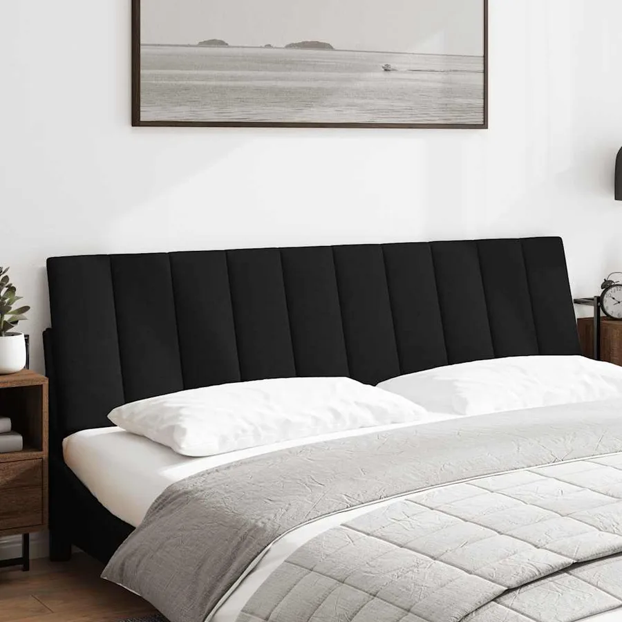 Coussin de tête de lit Hanko noir 180 cm tissu - 2