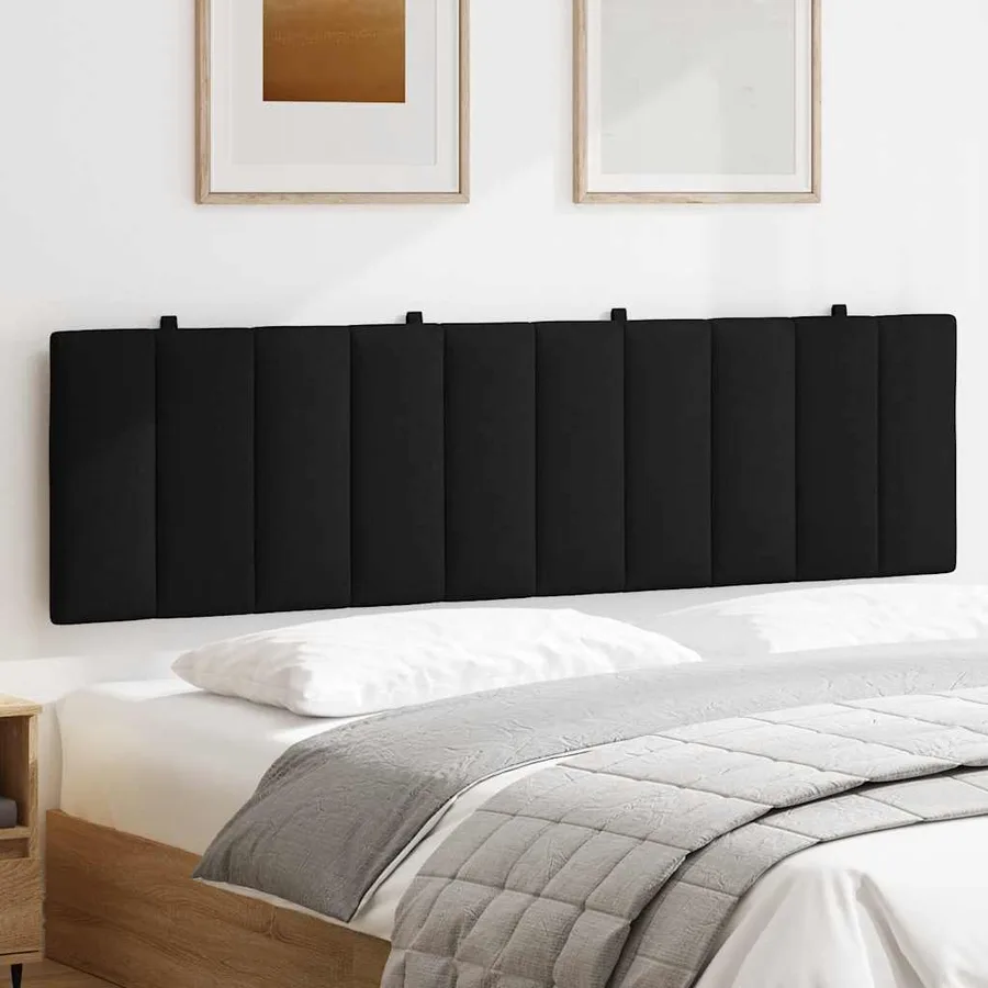 Coussin de tête de lit Hanko noir 180 cm tissu - 3