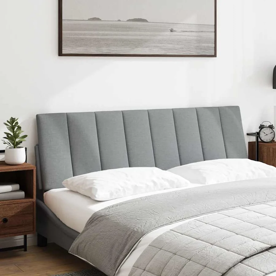 Coussin de tête de lit Hanko gris clair 160 cm tissu - 2