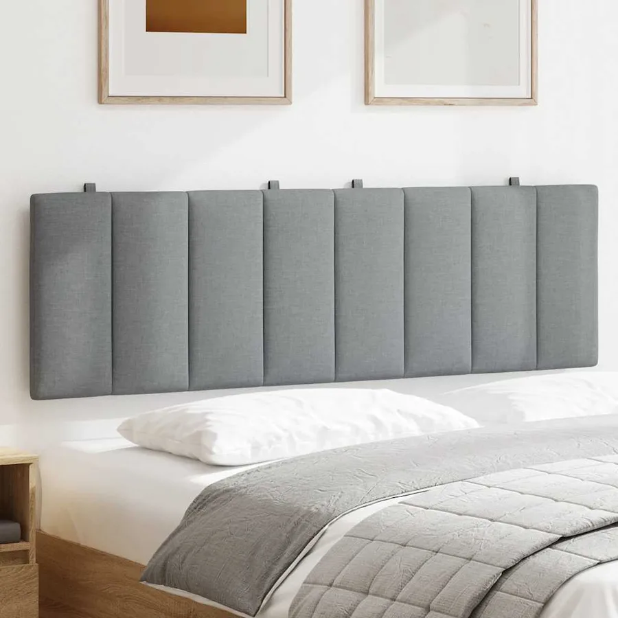 Coussin de tête de lit Hanko gris clair 160 cm tissu - 3