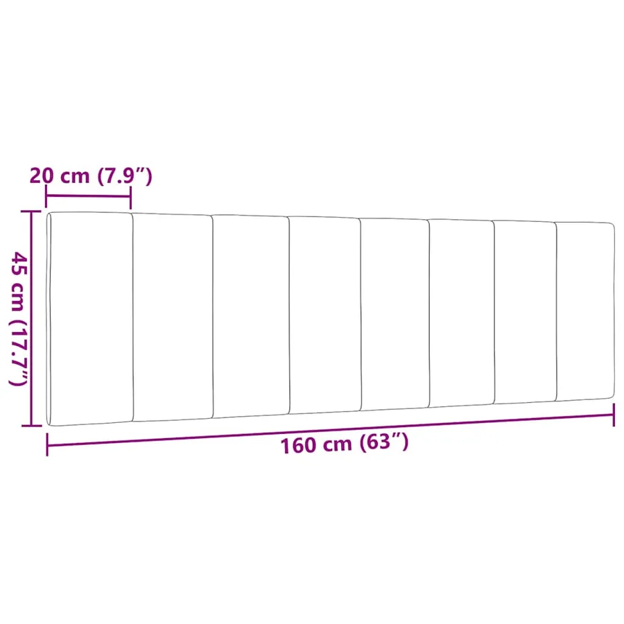 Coussin de tête de lit Hanko gris clair 160 cm tissu - 9