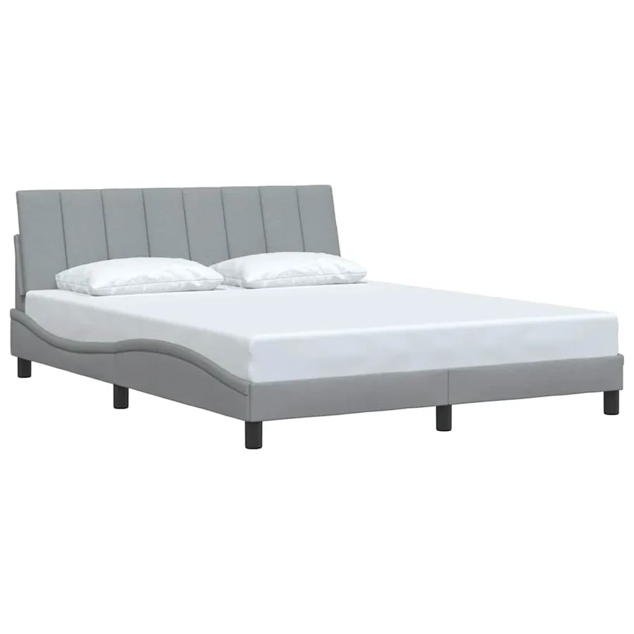 Cadre de lit sans matelas Hanko gris clair 160x200 cm tissu - 3
