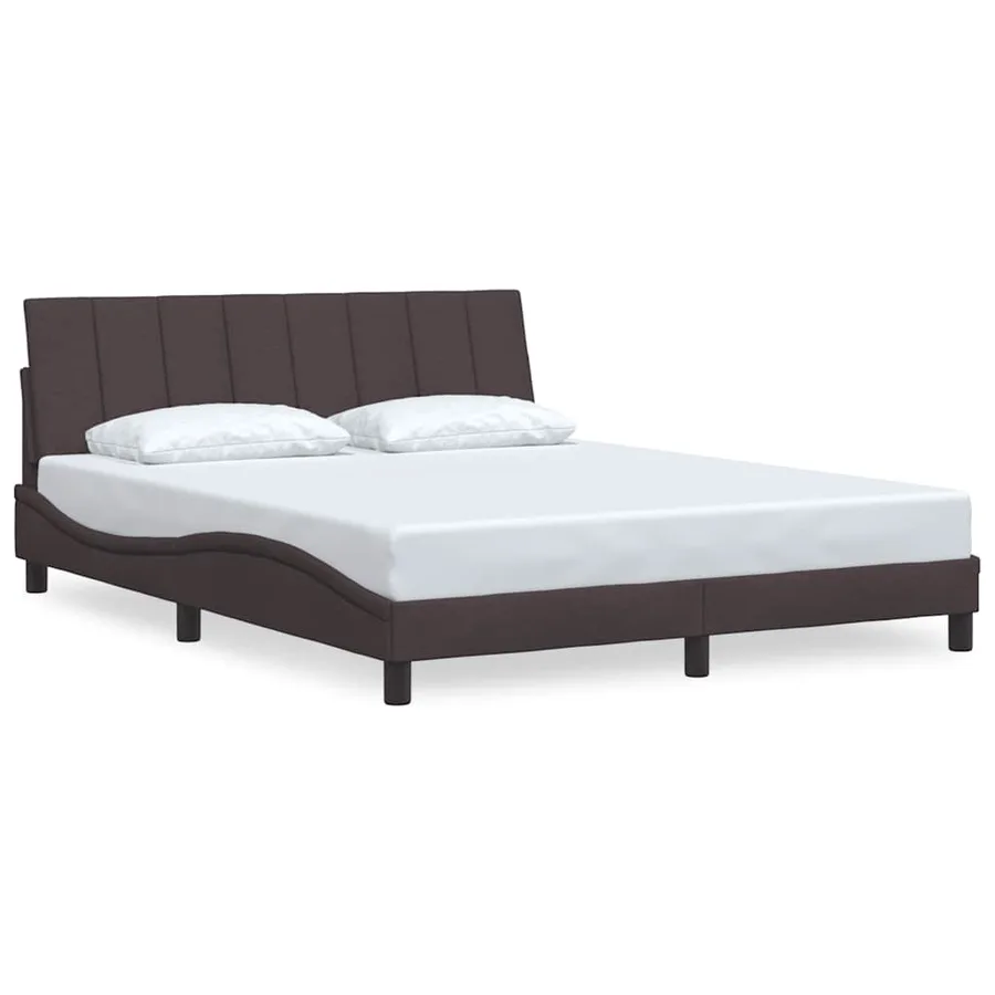 Cadre de lit sans matelas Hanko marron foncé 160x200 cm tissu - 2