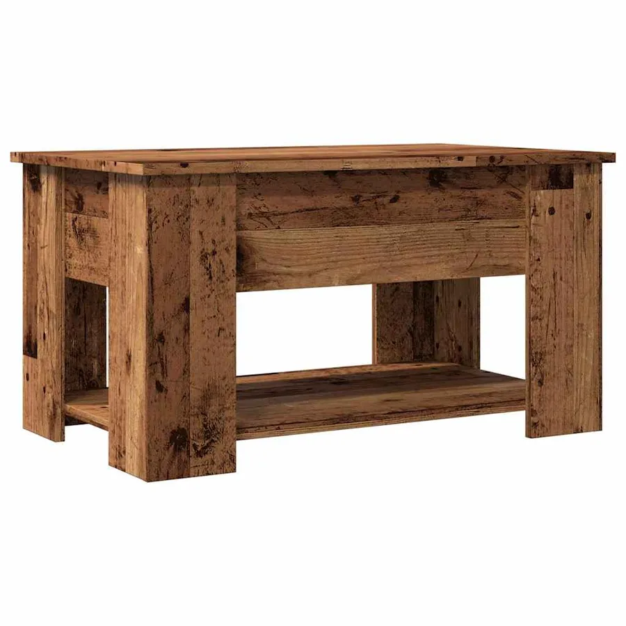 Table basse vieux bois 79x49x41 cm bois d'ingénierie - 2