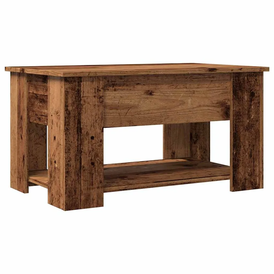 Table basse vieux bois 79x49x41 cm bois d'ingénierie - 5