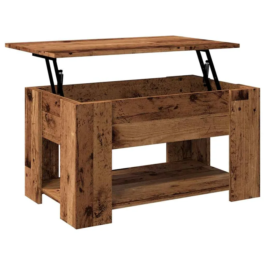 Table basse vieux bois 79x49x41 cm bois d'ingénierie - 9