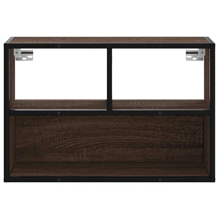 Meuble TV chêne brun 60x31x39,5 cm bois d'ingénierie et métal - 4