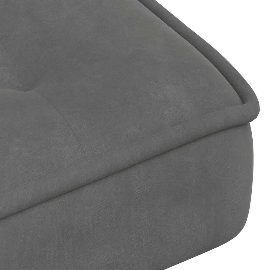 Chaise de relaxation avec tabouret Gris foncé Velours - 10