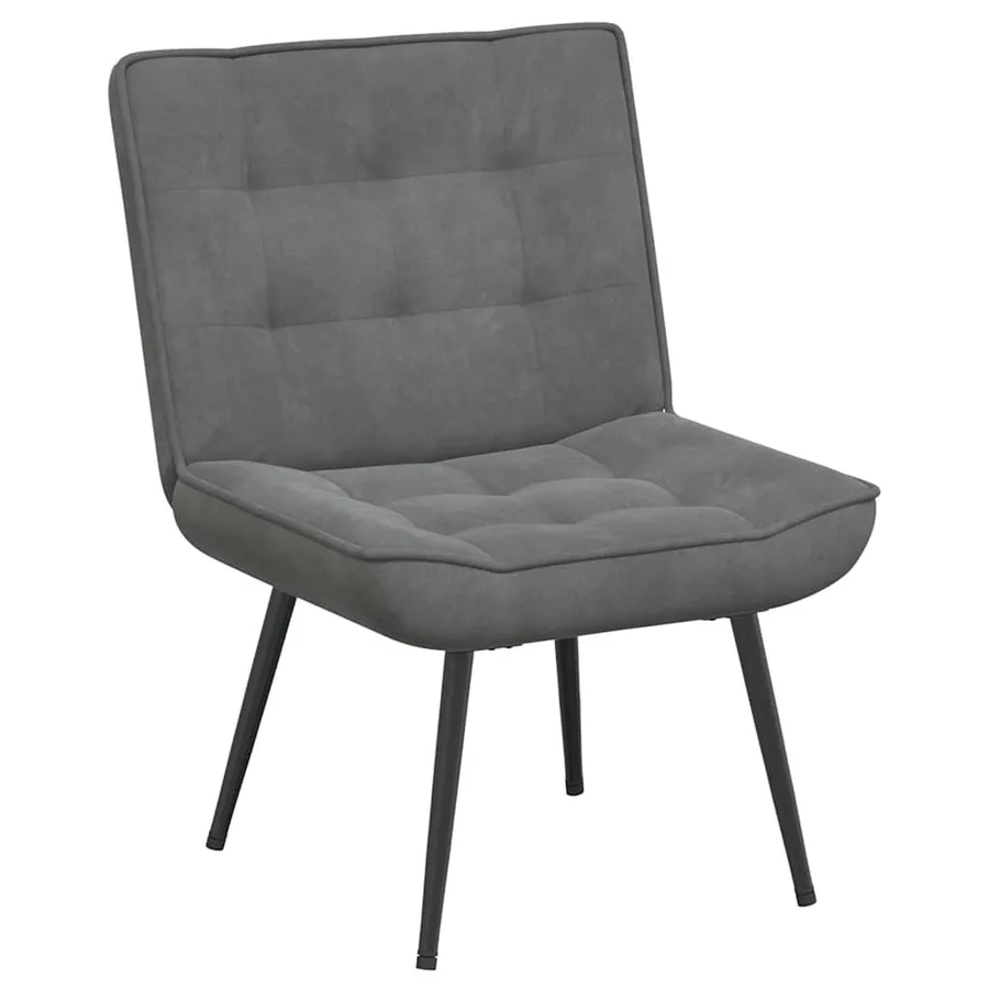 Chaise de relaxation avec tabouret Gris foncé Velours - 4