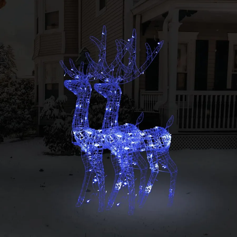 Décorations de Noël de renne Acrylique 2 pcs 128 cm Bleu