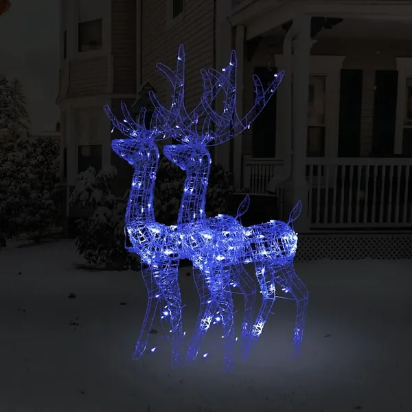 Décorations de Noël de renne Acrylique 2 pcs 128 cm Bleu