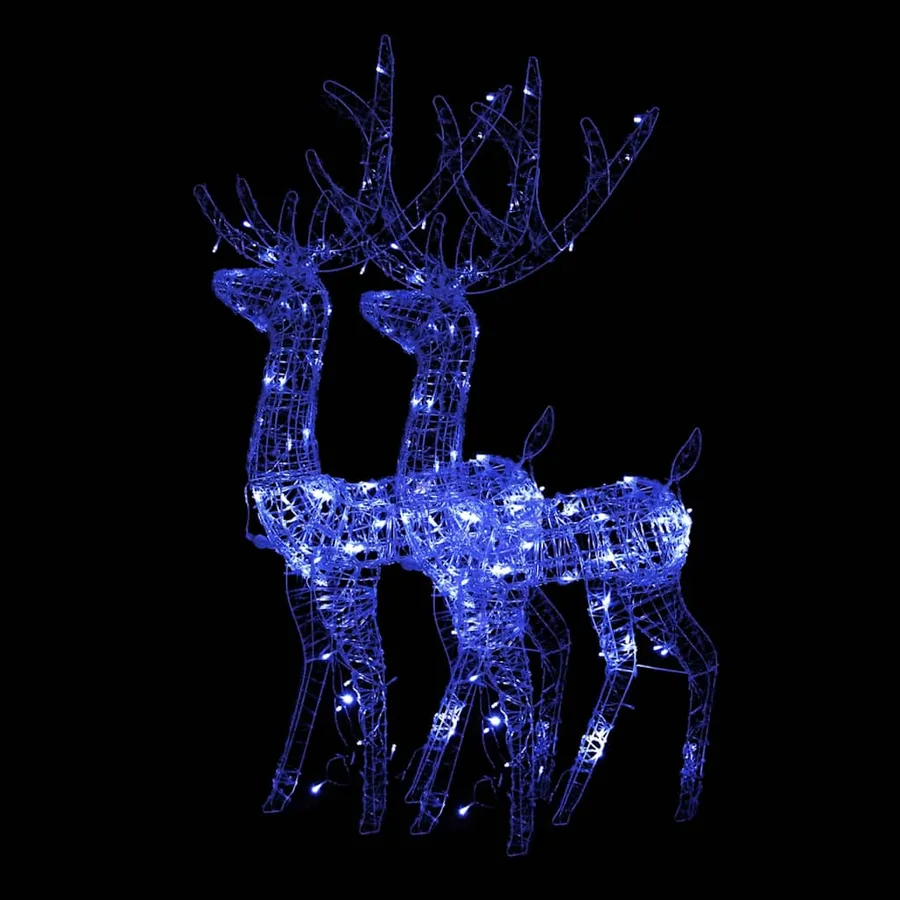 Décorations de Noël de renne Acrylique 2 pcs 128 cm Bleu - 2