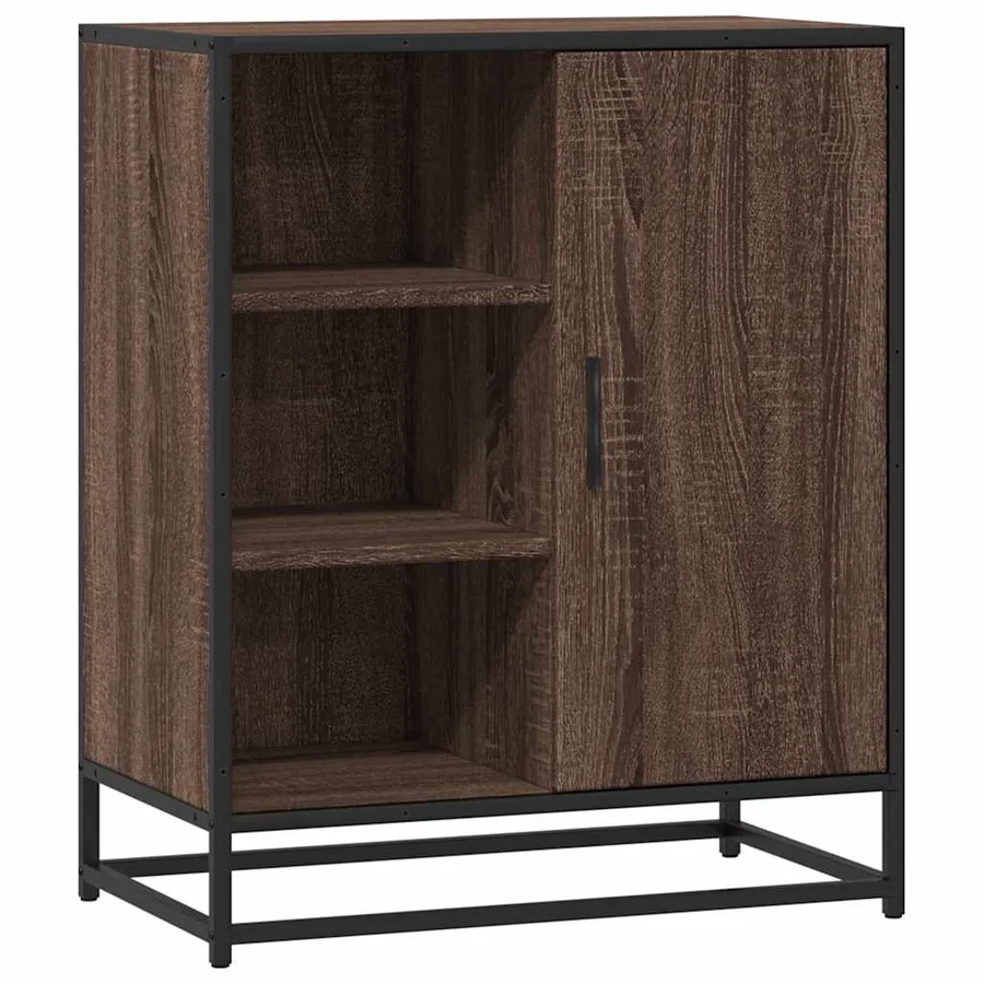 Buffet chêne marron 62x35x76 cm bois d'ingénierie - 2