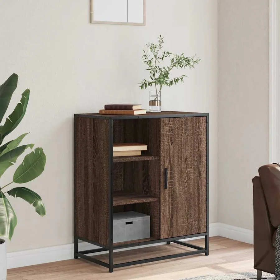 Buffet chêne marron 62x35x76 cm bois d'ingénierie - 3