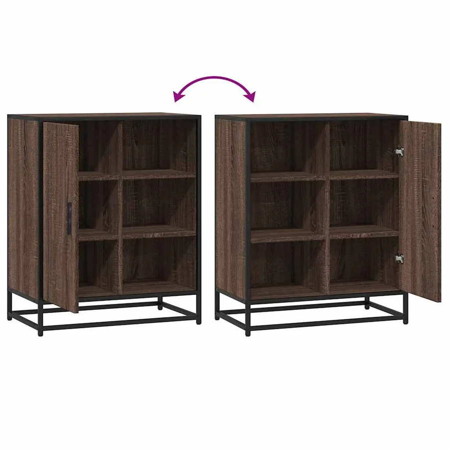 Buffet chêne marron 62x35x76 cm bois d'ingénierie - 8