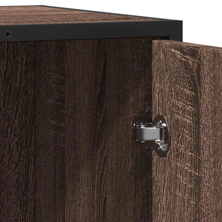 Buffet chêne marron 62x35x76 cm bois d'ingénierie - 9