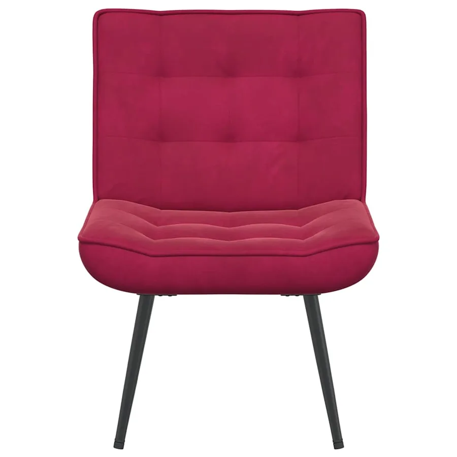Chaise de relaxation rouge bordeaux 64x74x84 cm velours - 6