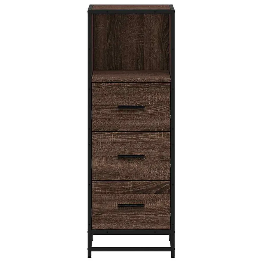 Armoire de bain chêne marron 35x37,5x100 cm bois d'ingénierie - 5
