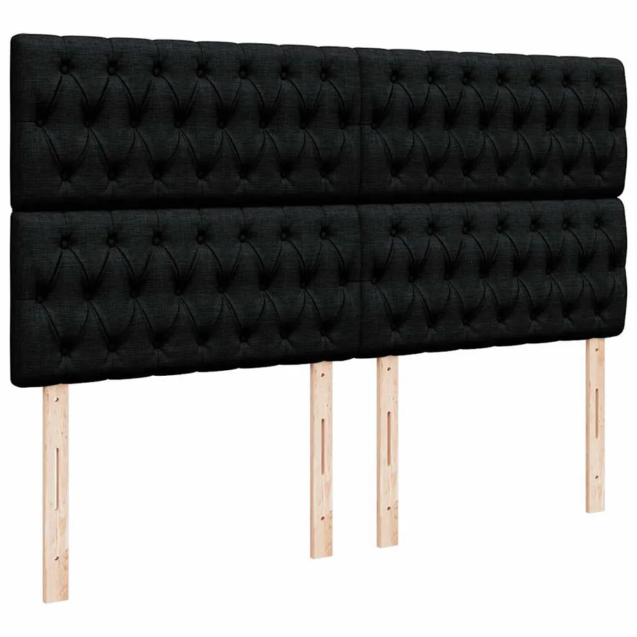 Cadre de lit ottoman avec matelas noir 180x200cm velours - 13