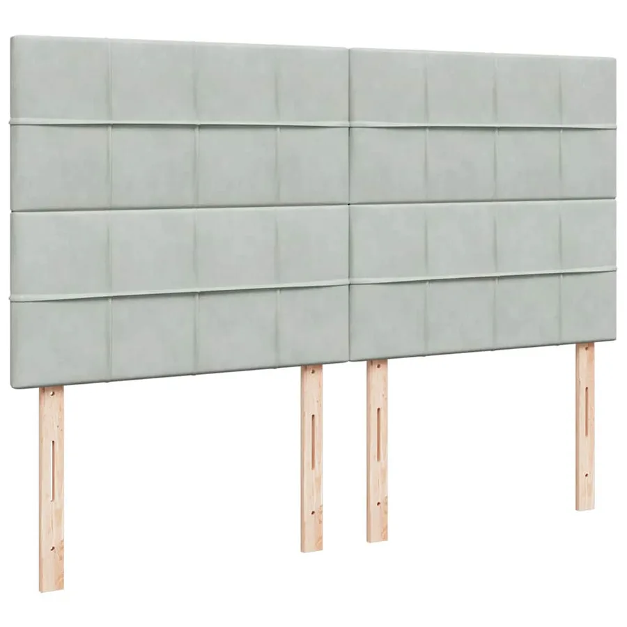 Cadre de lit ottoman avec matelas gris clair 200x200 cm velours - 13