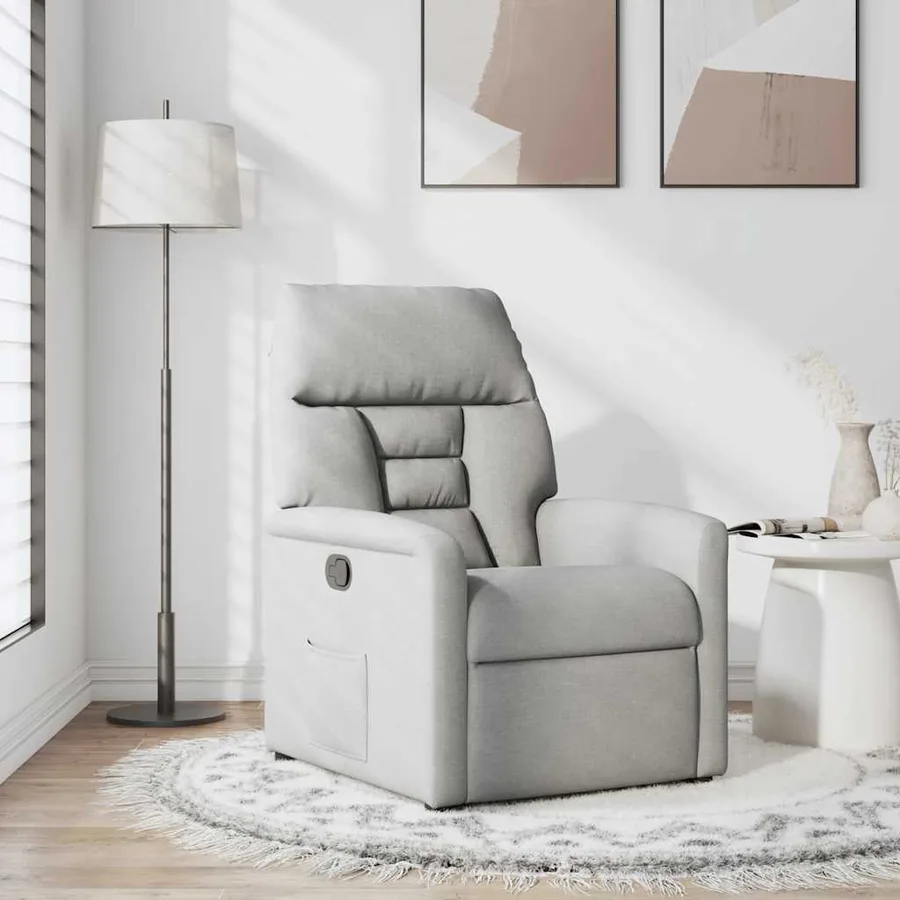 Fauteuil inclinable gris nuage tissu - 2