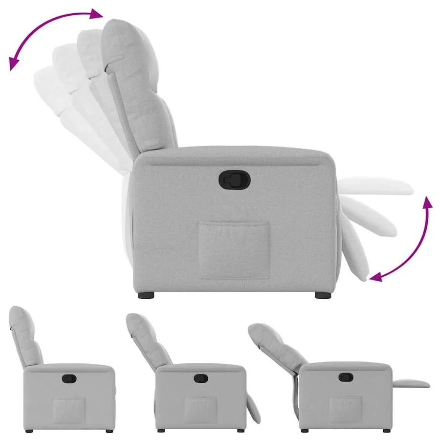 Fauteuil inclinable gris nuage tissu - 6