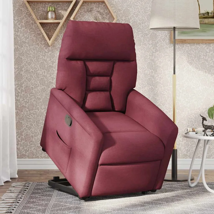 Fauteuil inclinable rouge bordeaux tissu - 2