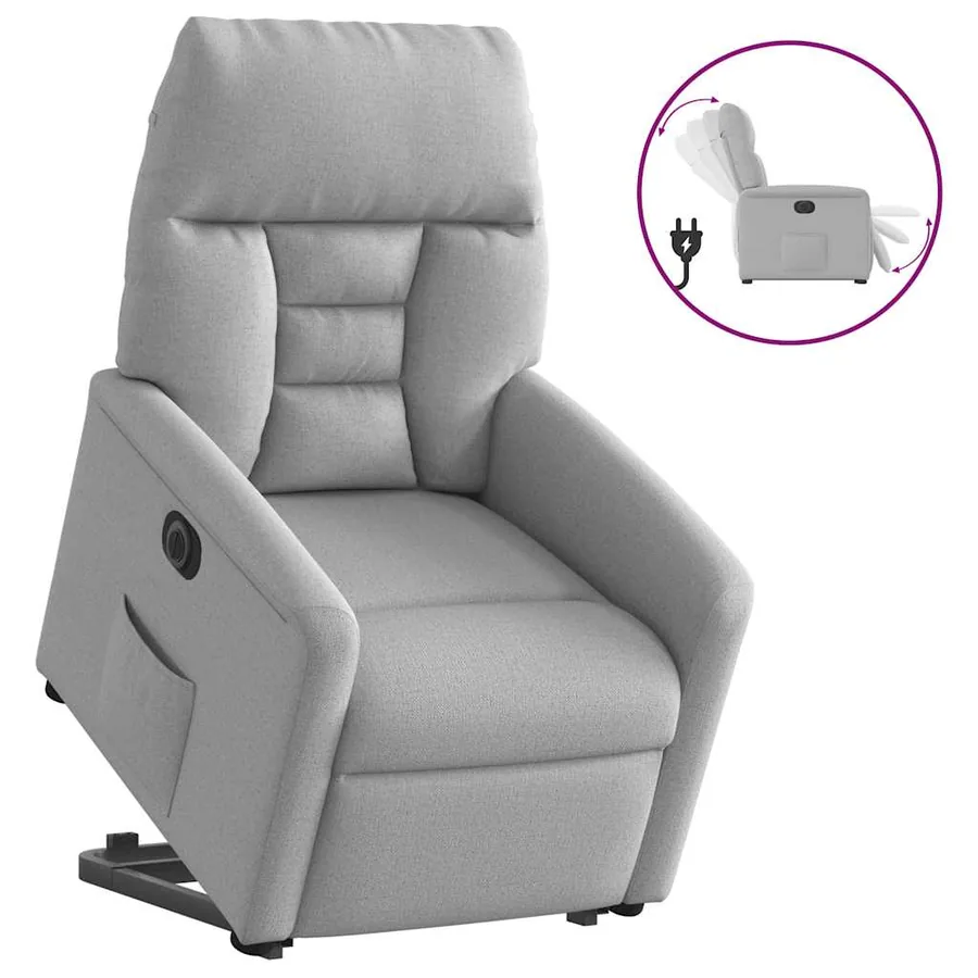Fauteuil inclinable électrique gris nuage tissu