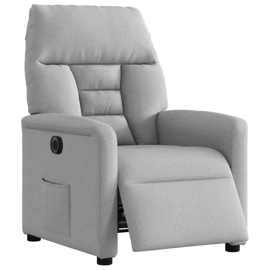 Fauteuil inclinable électrique gris nuage tissu - 3