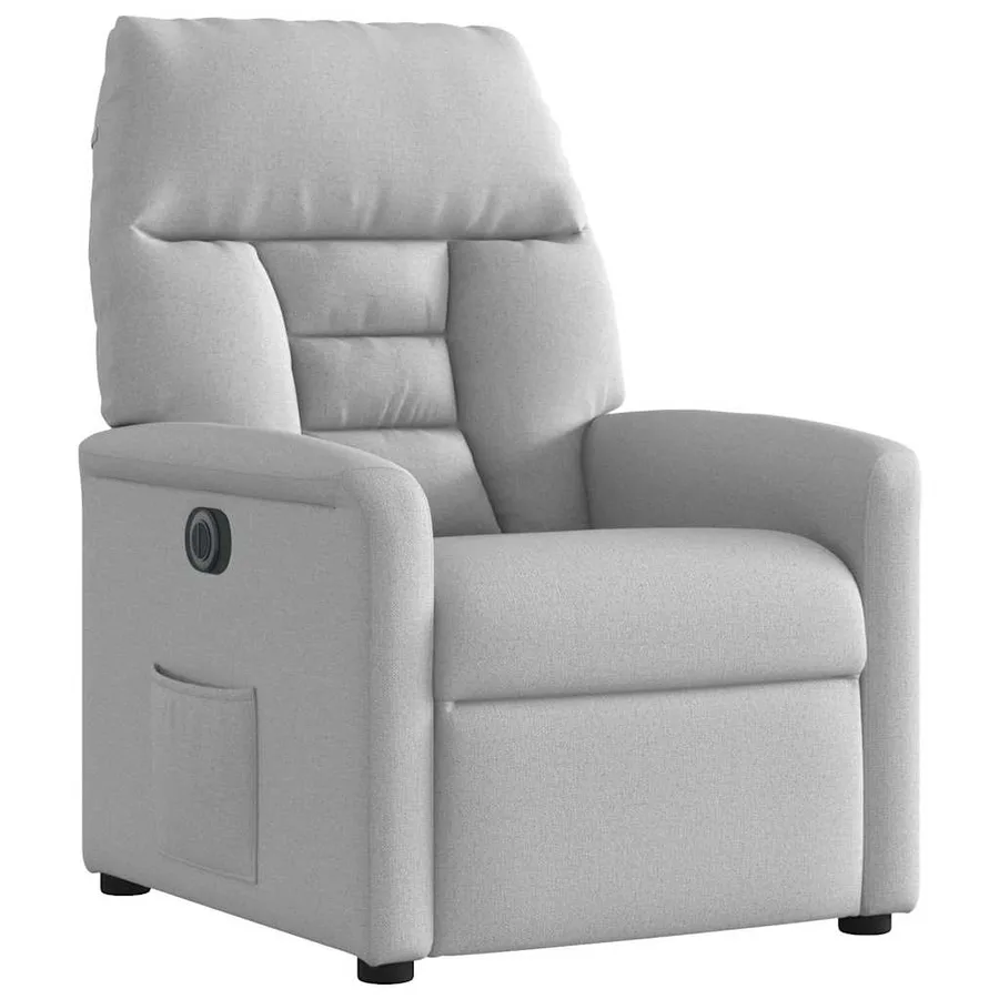 Fauteuil inclinable électrique gris nuage tissu - 4