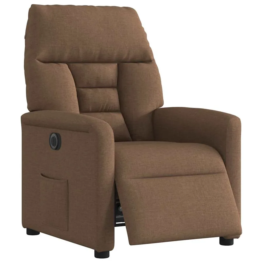 Fauteuil inclinable électrique Marron Tissu - 3