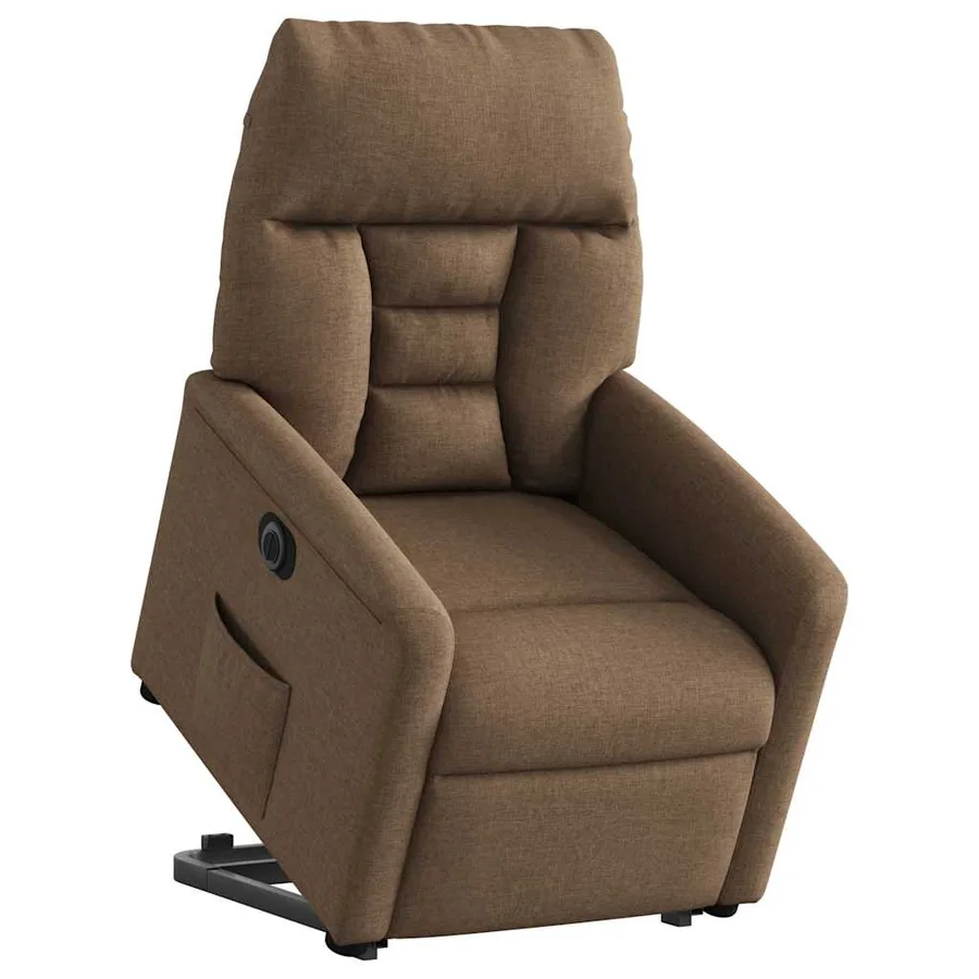 Fauteuil inclinable électrique marron tissu - 3
