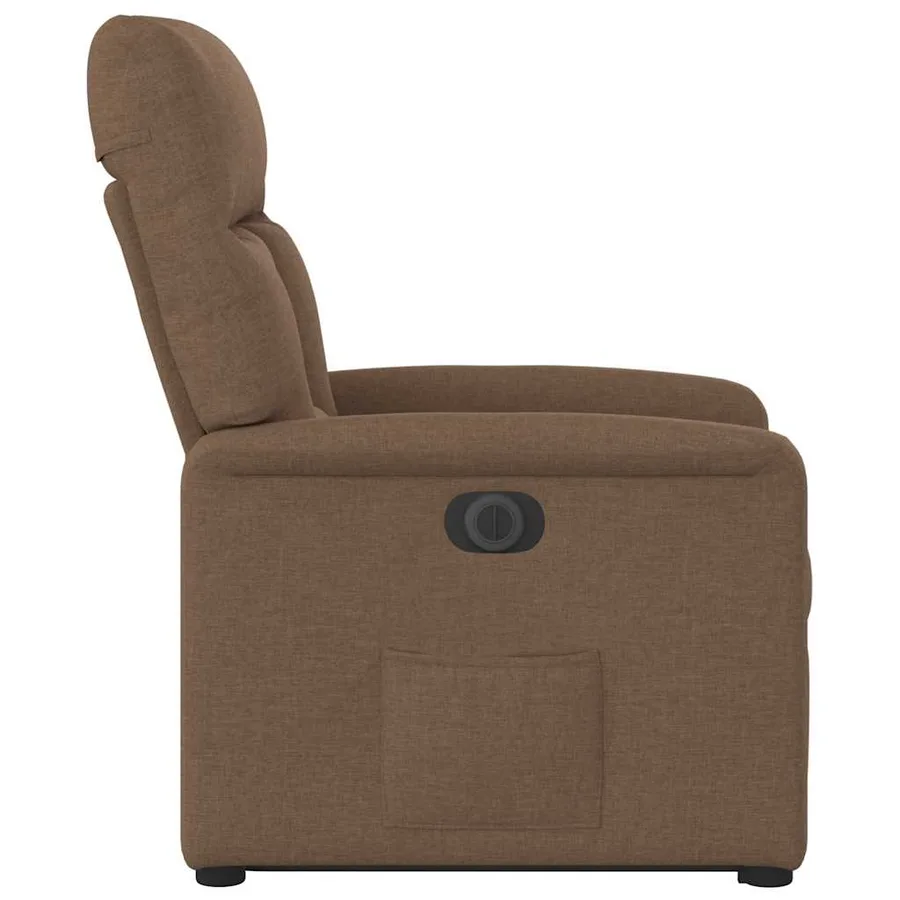 Fauteuil inclinable électrique marron tissu - 5