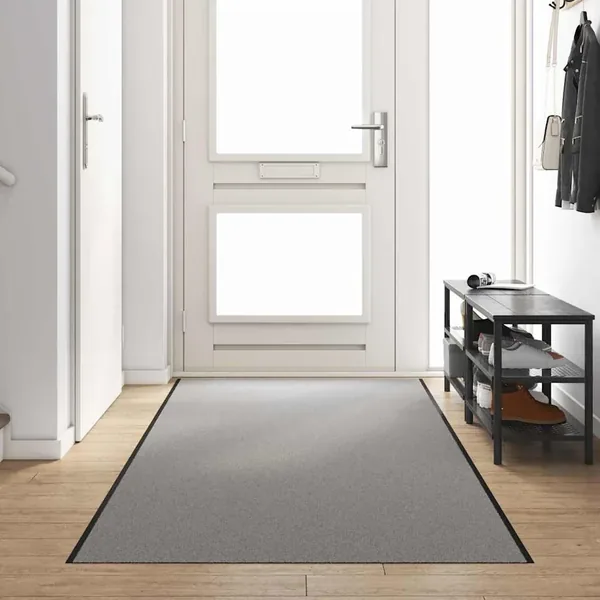 Tapis d'entrée Gris et Noir 120 x 350 cm 100% Polyamide