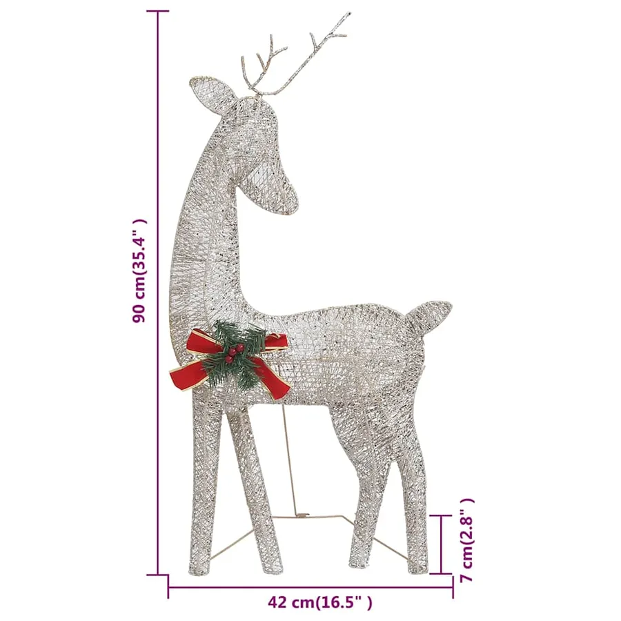 Rennes de Noël 6 pcs Doré Blanc chaud Maille - 10