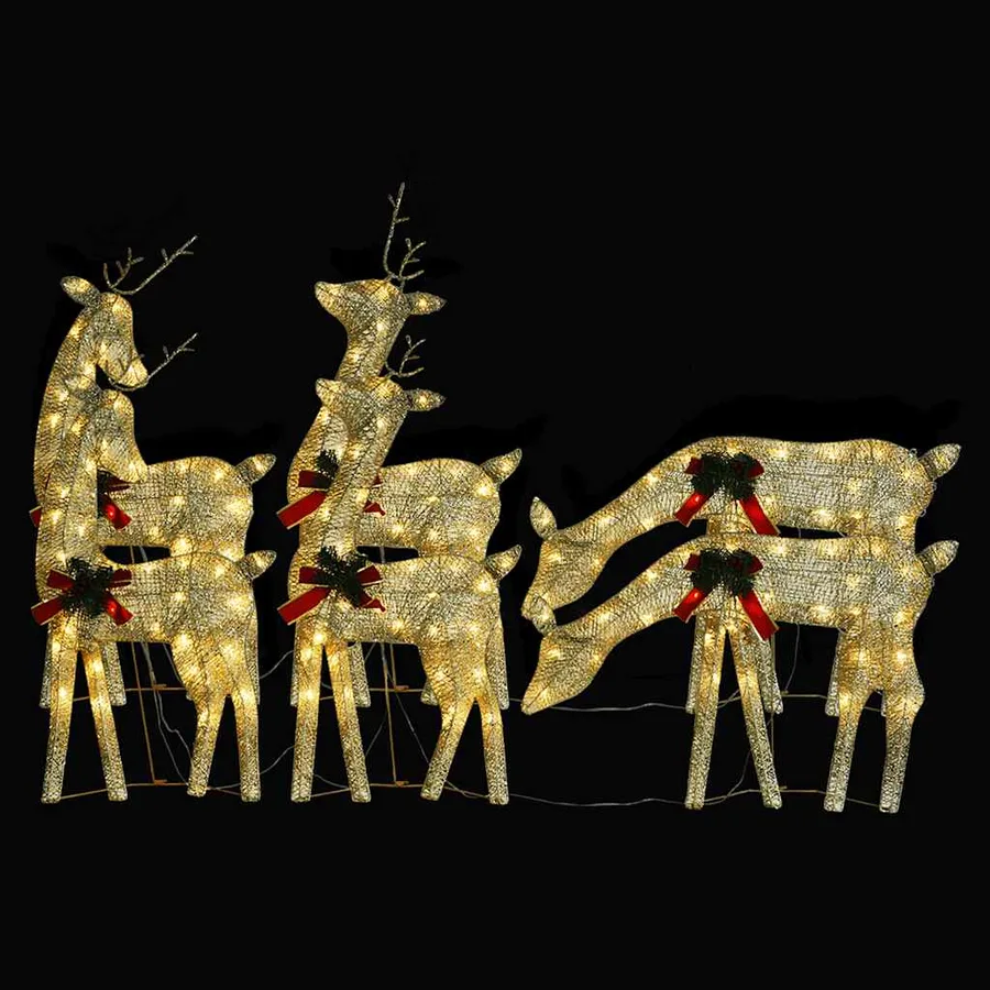 Rennes de Noël 6 pcs Doré Blanc chaud Maille - 3