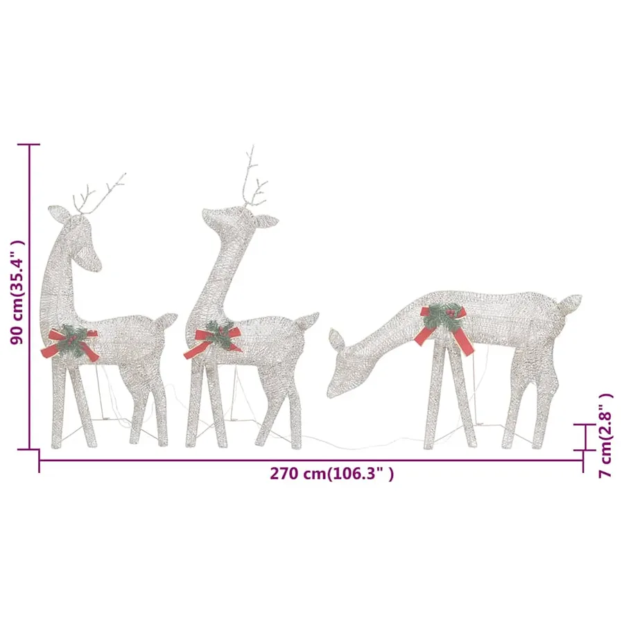 Rennes de Noël 6 pcs Doré Blanc chaud Maille - 9