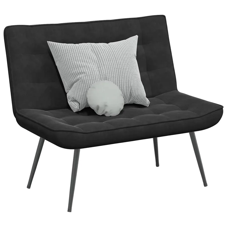 Banc noir 110x74x84 cm velours